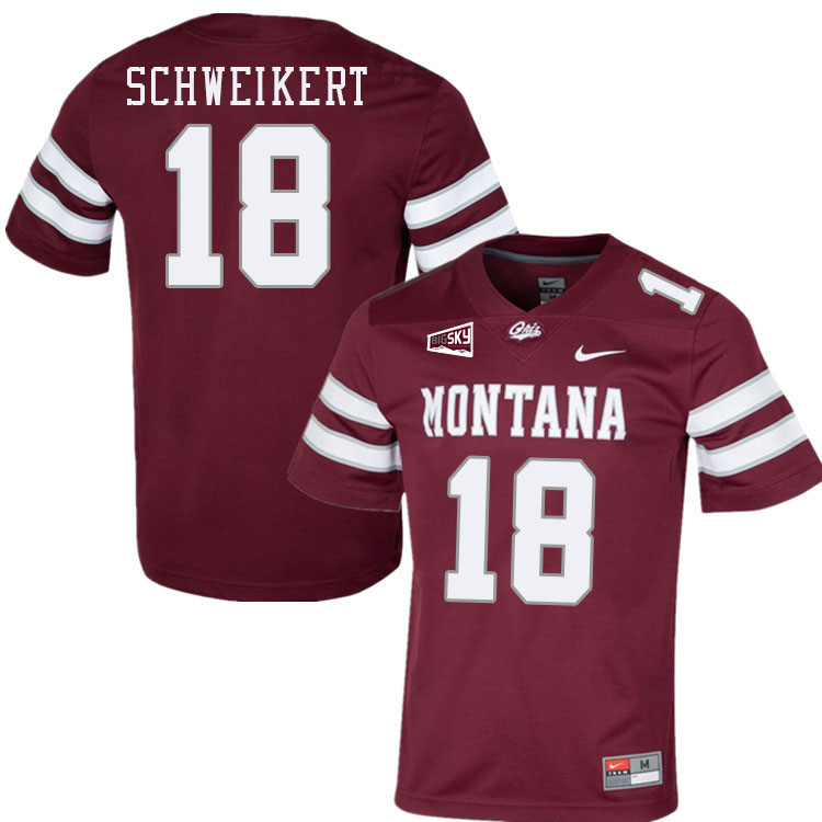 Montana Grizzlies #18 Cody Schweikert College Football Jerseys Stitched Sale-Maroon